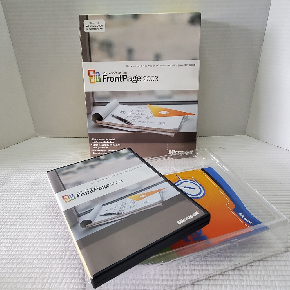 Microsoft Office Front Page 2003 Program Box Original Product Key Build Web Site